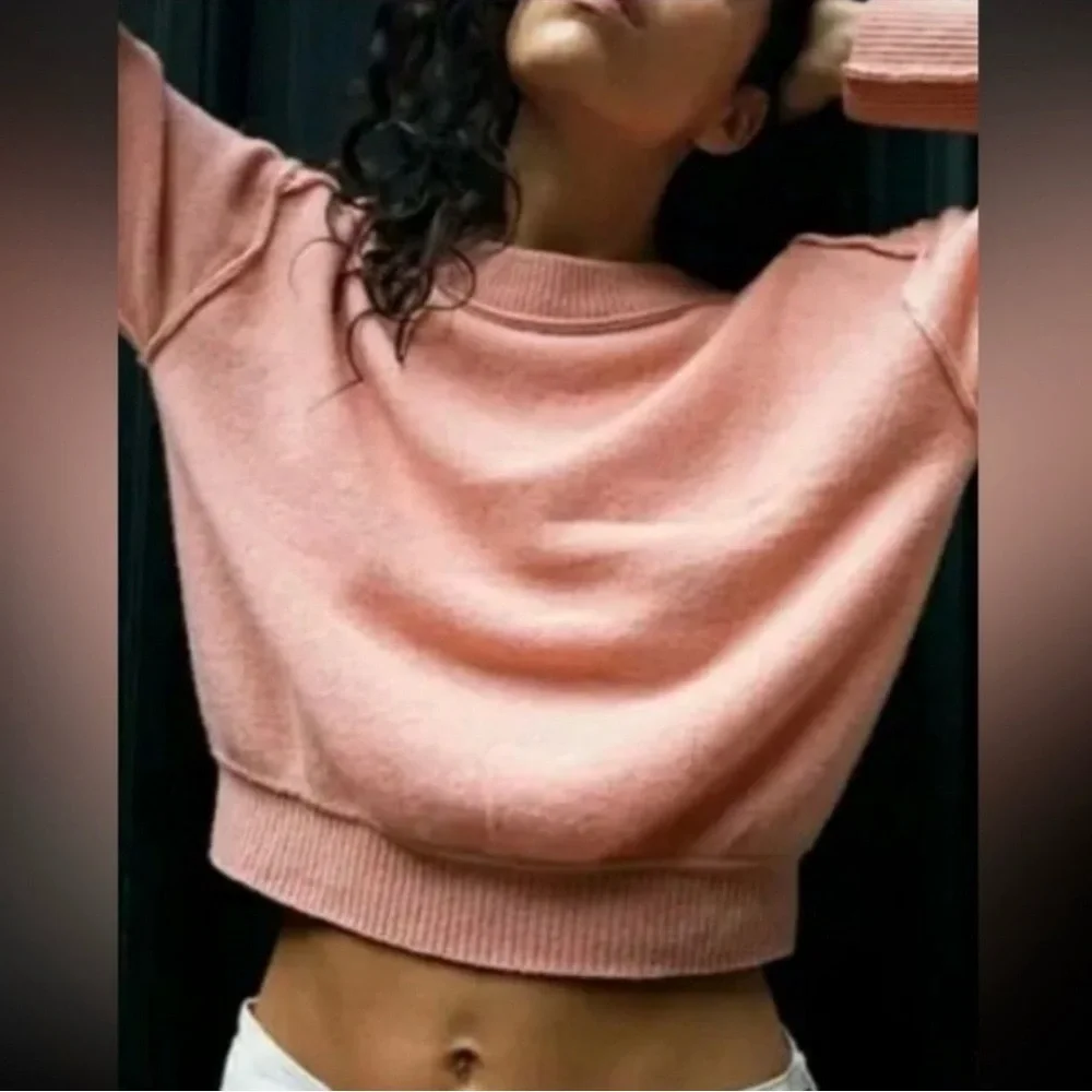 Free People Kora Cashmere Crew Sweater in Vintage Rose